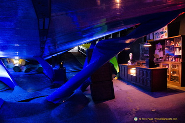 Exhibits inside the whale